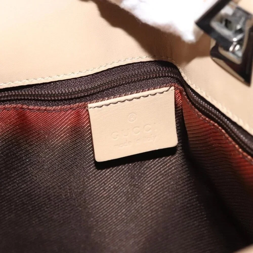 GUCCI GG Canvas Tote Bag Beige Silver 31244 Auth - Picture 12 of 16